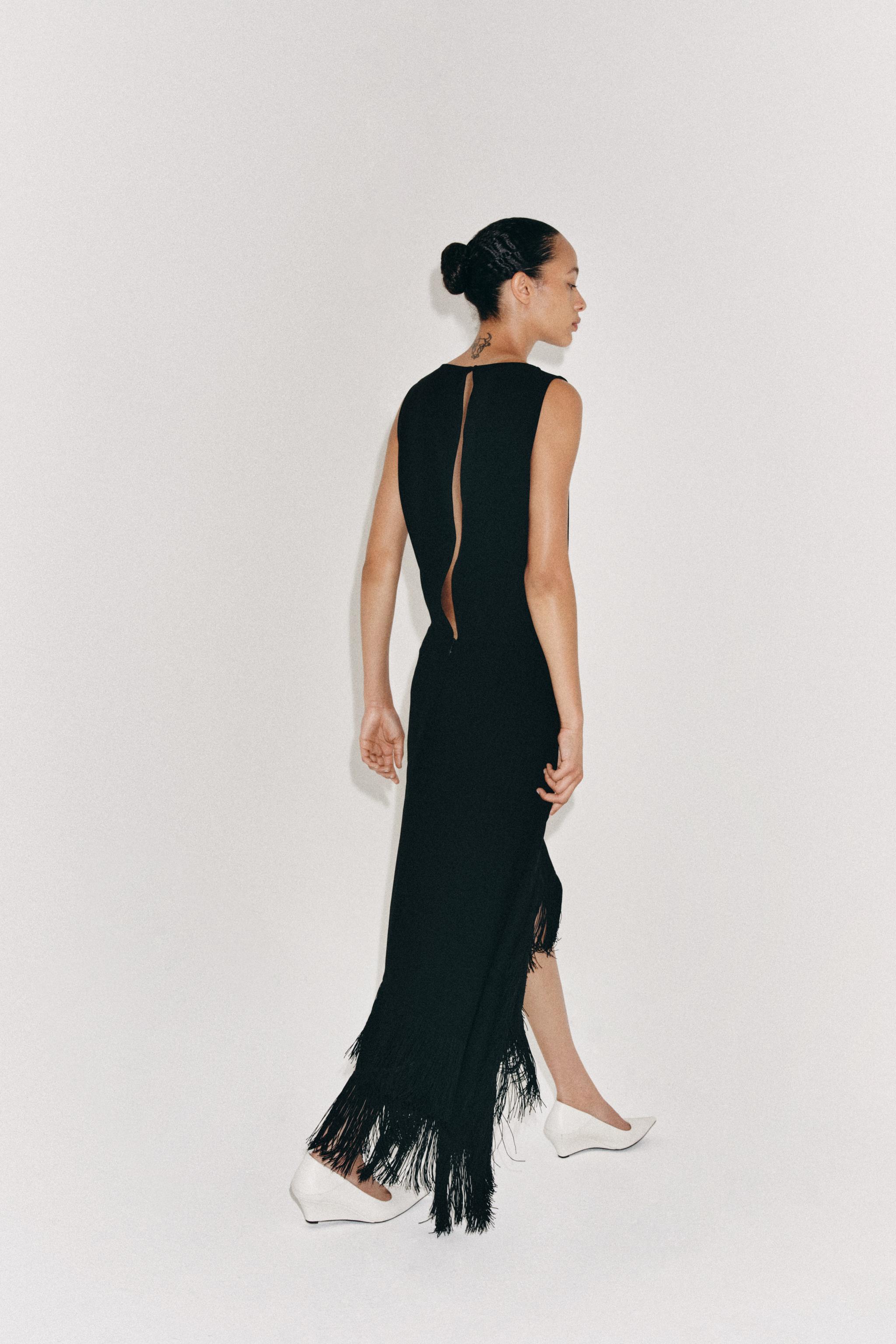 ASYMMETRIC FRINGED DRESS ZW COLLECTION